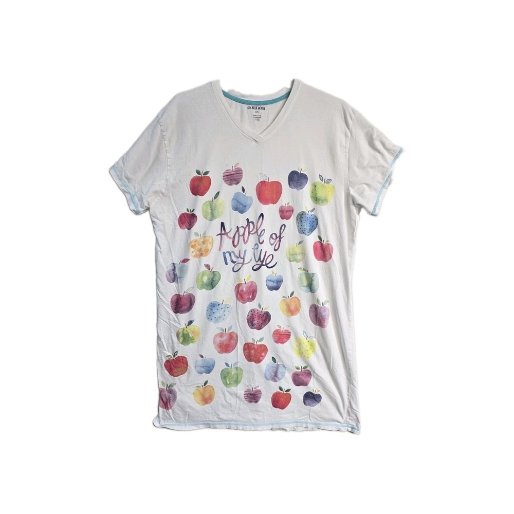 Little  Blue House Women's  Night Gown  One Size White Apple  Of My Eye